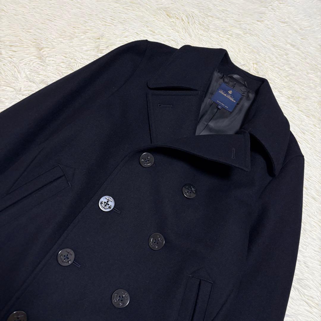 美品 ブルックスブラザーズ ピーコート ネイビー　ウール メンズ ダブル S