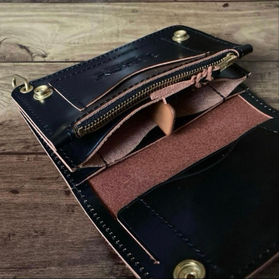 【hide SORA】ミドルトラッカーウォレット【お札を折らずに収納】