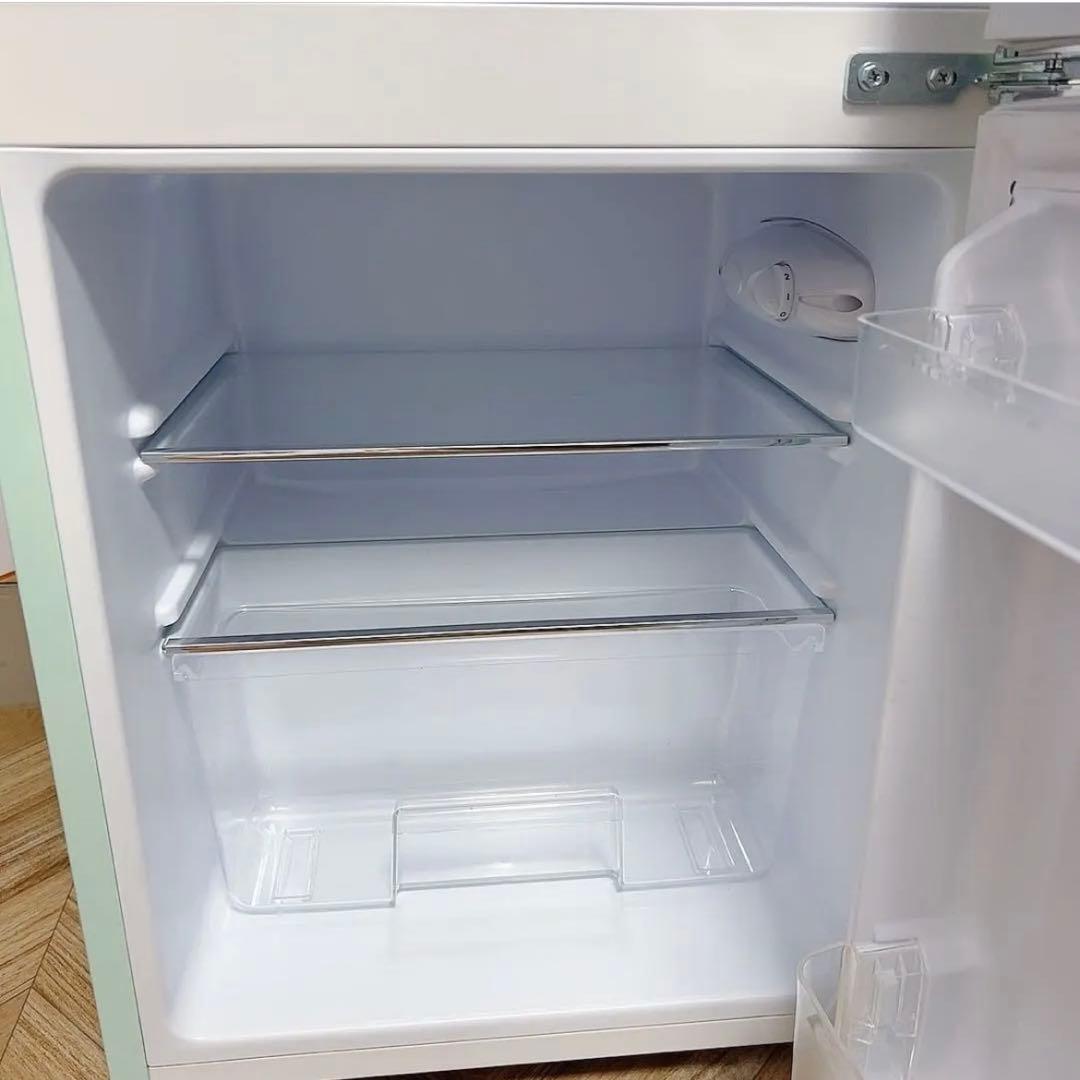 ミントグリーン 冷蔵庫 ダブルドア レトロPRR-082D-LG 2023年製