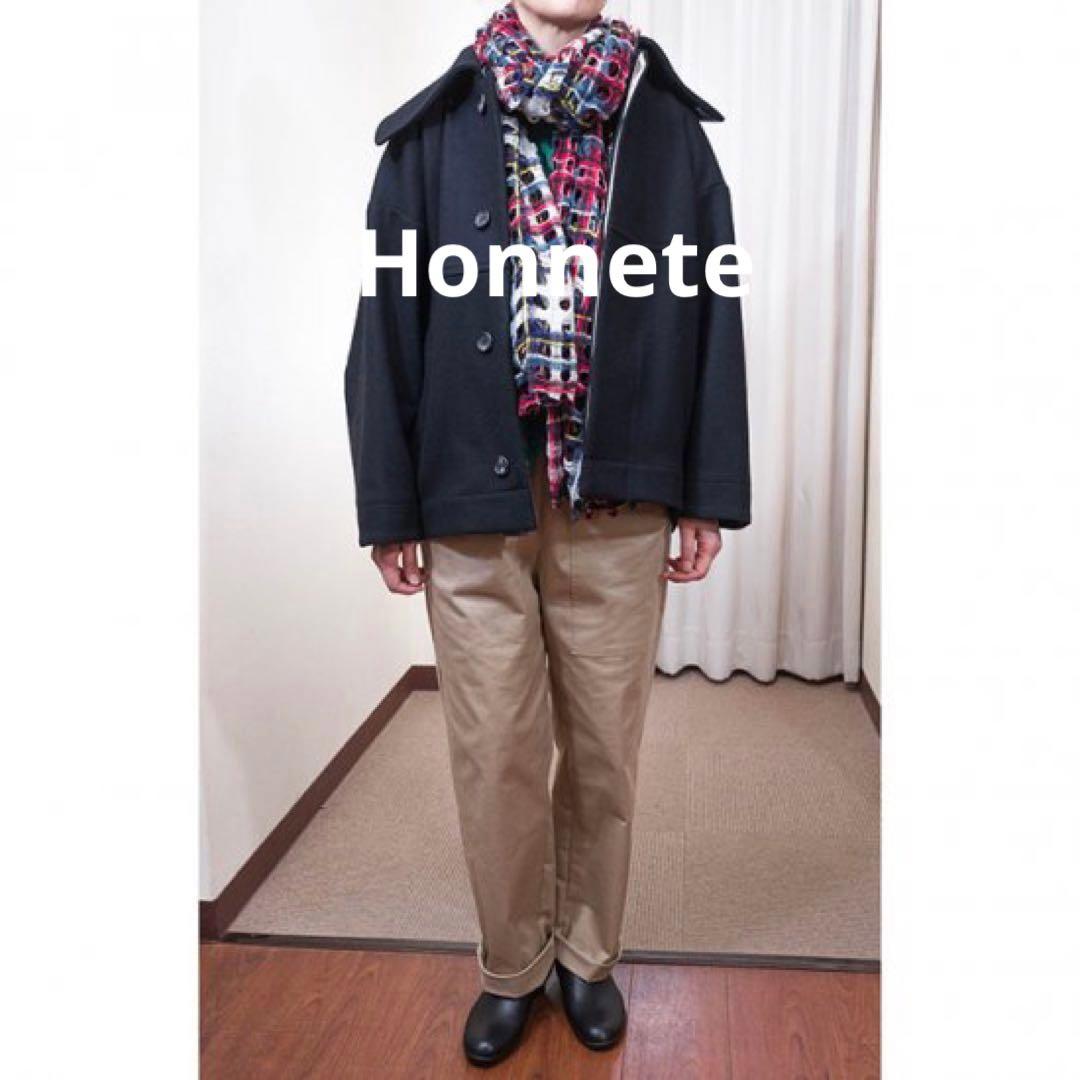 美品　Honnete ショートバルーンコート　ポーランド製　ブラック