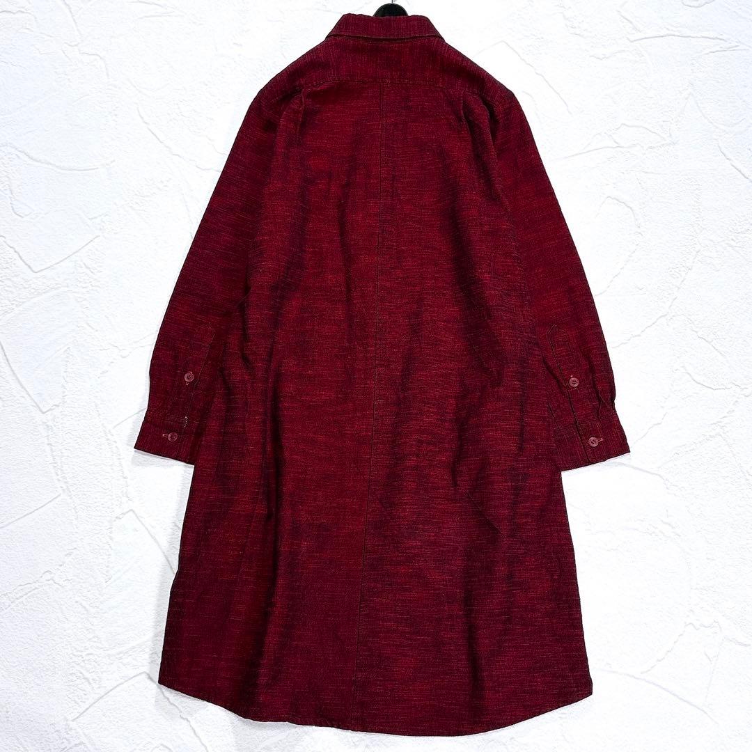 美品✨ギエモン　久留米絣　シャツ　チュニック　ワンピース　ロゴボタン　比翼　近年