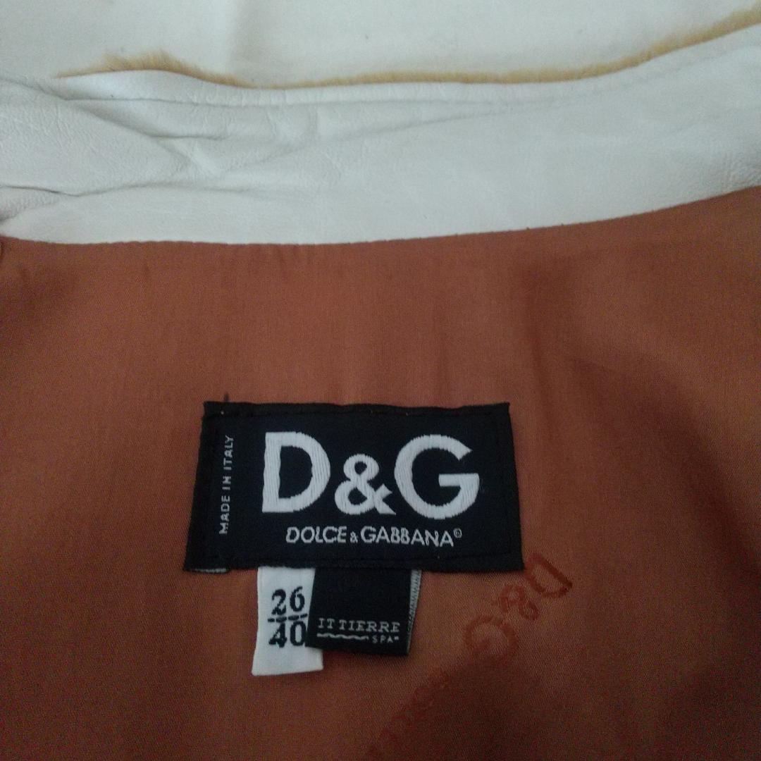 【美品】D&G ドルチェ＆ガッバーナ レザージャケット　ライダース ホワイト