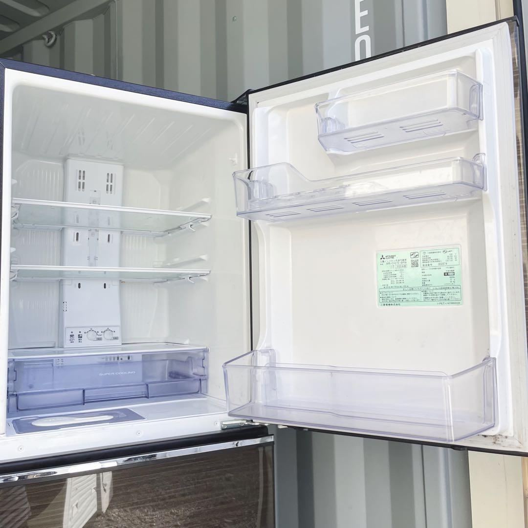 71取付無料！三菱木目調自動製氷機付きおしゃれインテリア272L3ドア冷蔵庫！