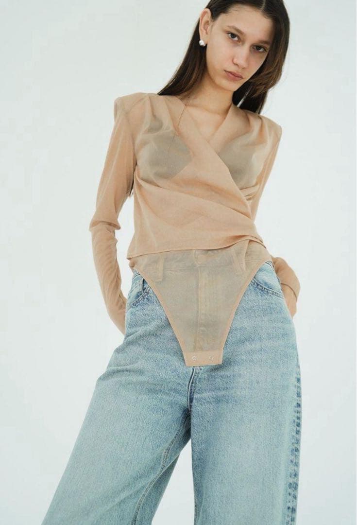 トップス CLANE sheer drape bodysuits