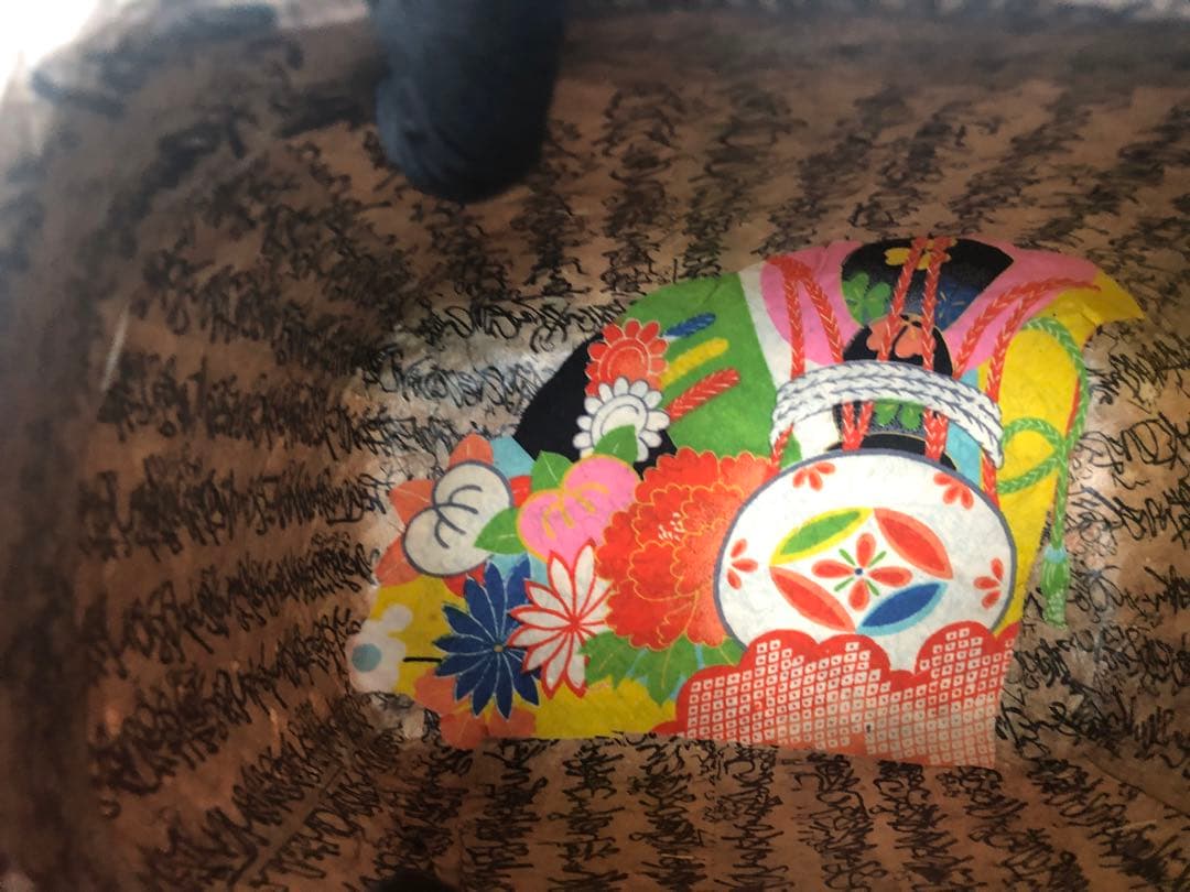 一閑張り　一閑張りバック　 正絹古布犬張子　狛犬　可愛い