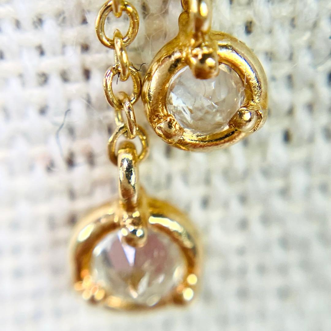 K14YG ダイヤモンド付 フリンジ ペンダントトップD:0.26ct