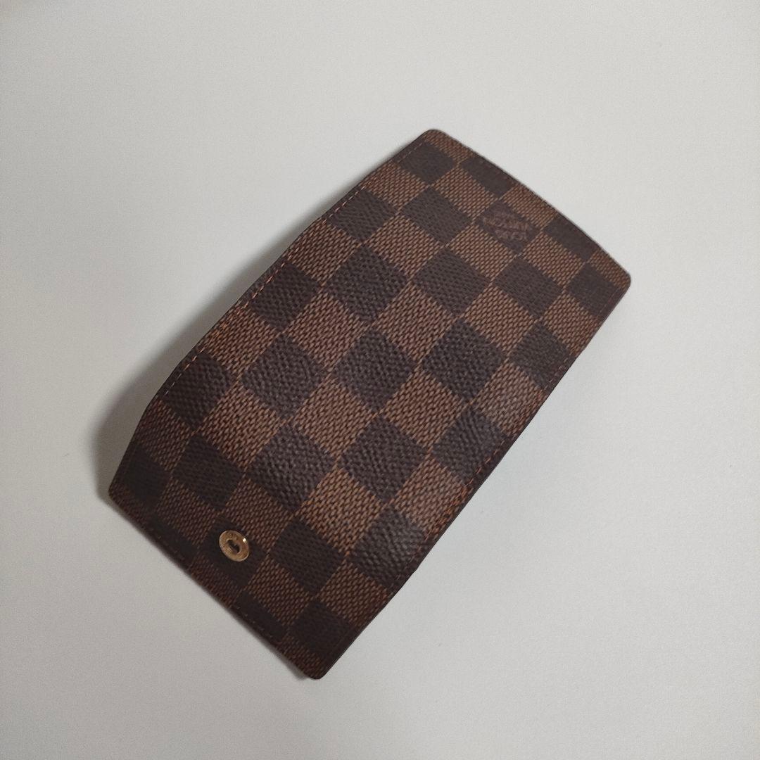 LOUIS VUITTON ダミエ カフリンクス シルバー×ブラウン ケース付き
