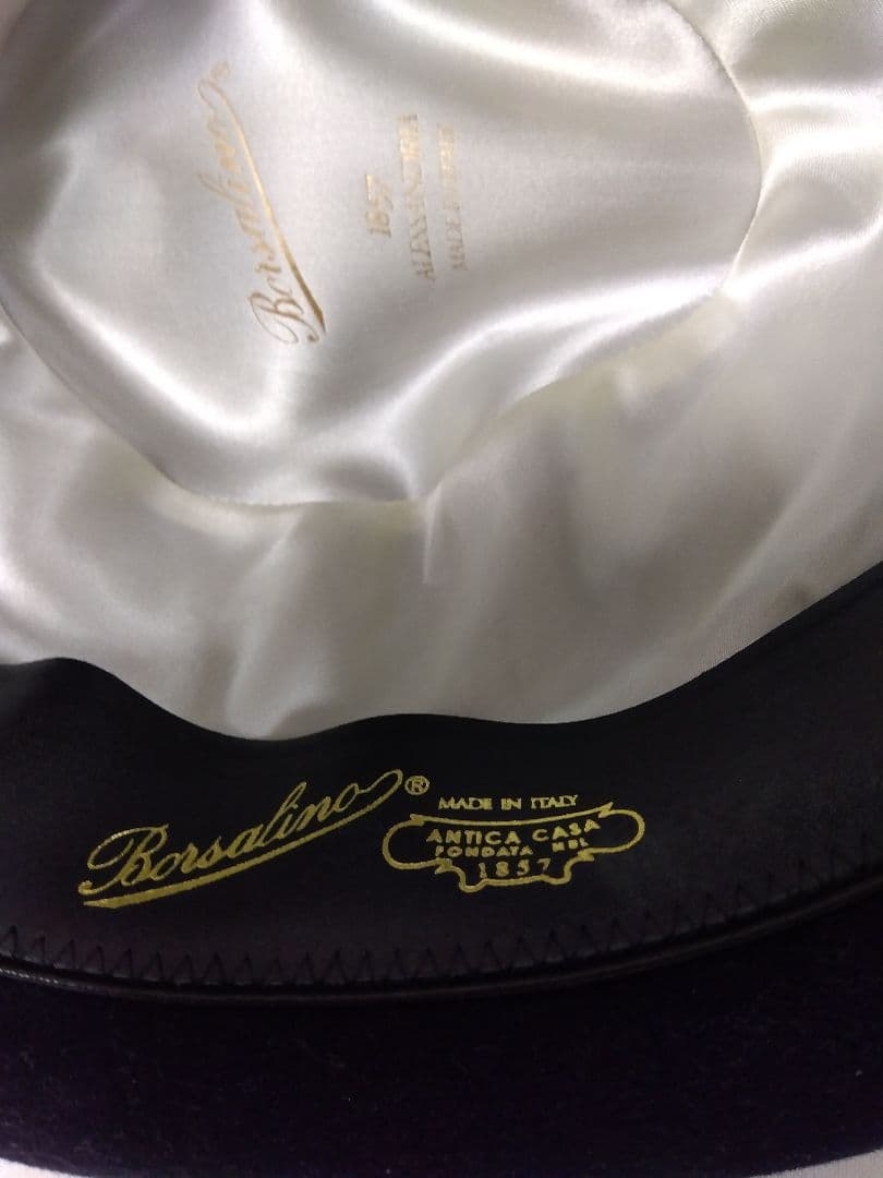 ボルサリーノ 中折れハット ラビットファー　ネイビー　目立った汚れなし