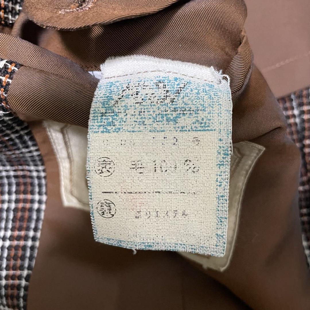 ロロピアーナ ミンクツイードテーラードジャケット チェック柄 ブラウン Mサイズ