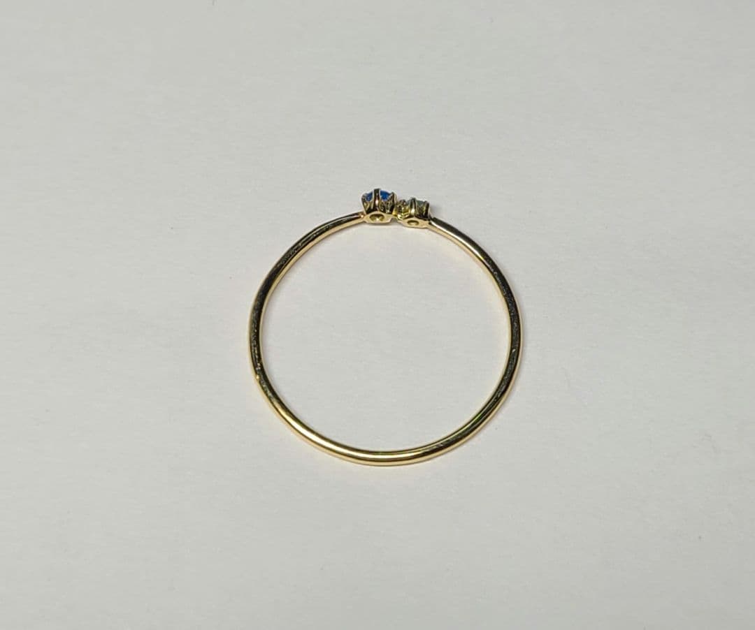 ビビッドブルーの共演★バターリャパライバトルマリン&アウイナイト18金リング★