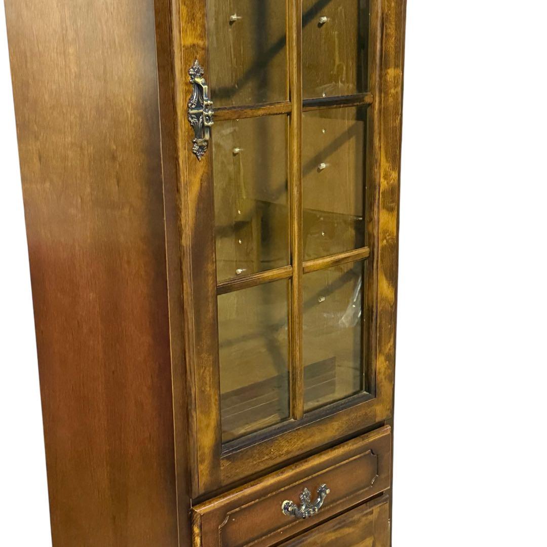 HR636 【美品】希少デザインkarimoku コロニアルスリムカップボード