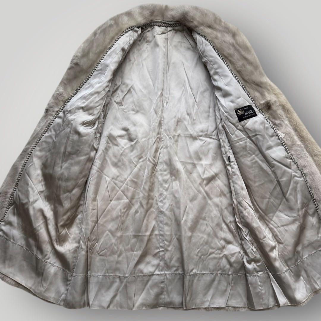 総丈100●サファイアミンク ロングコート リアルファー 本毛皮 XL