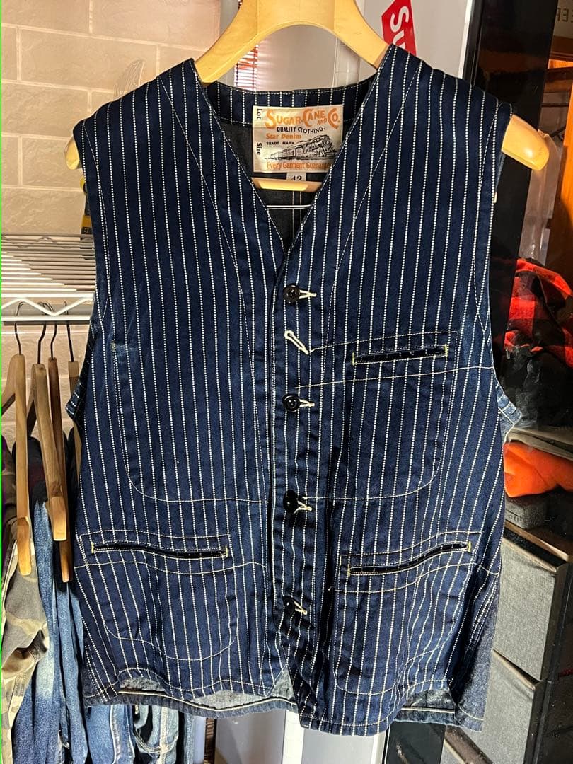 断捨離　SUGARCANE wabash vest denim 42 ＸＬ