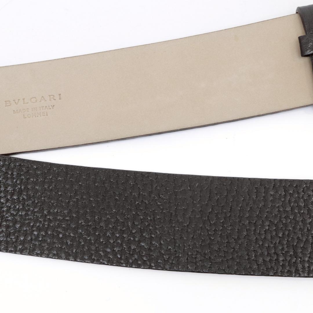 美品 ブルガリ レザーベルト 78cm±2.5 楕円バックル 黒 751