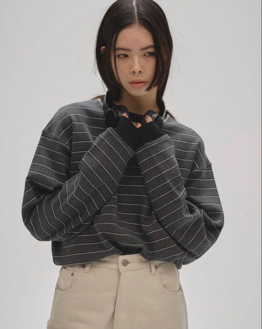 【新品】todayful Border Long T-shirts グレー