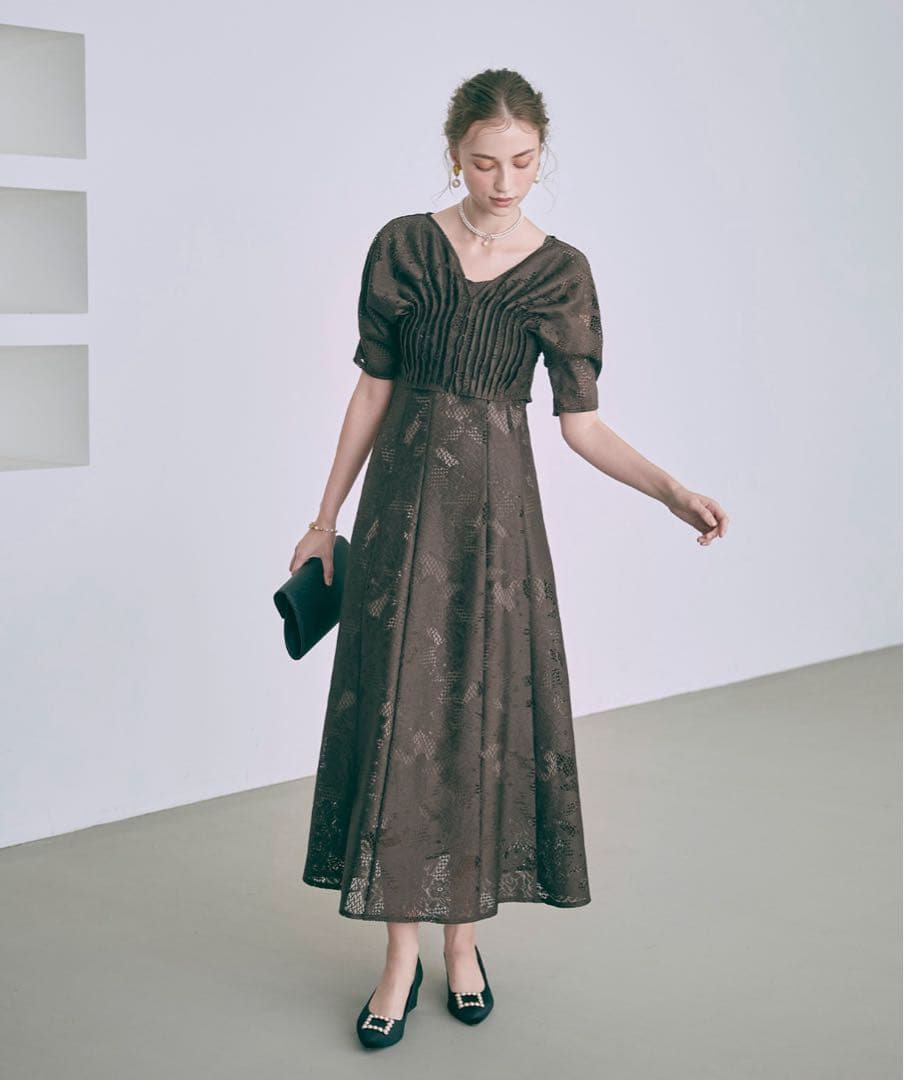 Dorry Doll ジャガード セット ドレス ブラウン