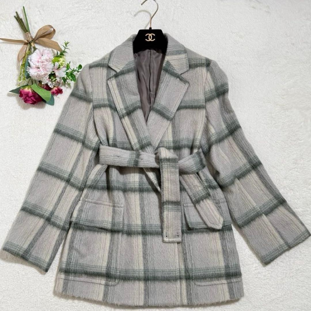 美品✨　AURALEE　シャギーチェックジャケット　白石麻衣さん　アルパカ　M