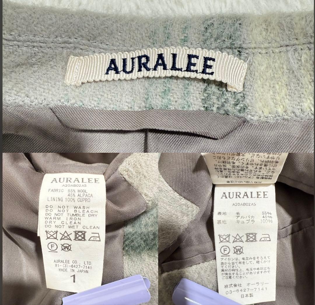 美品✨　AURALEE　シャギーチェックジャケット　白石麻衣さん　アルパカ　M