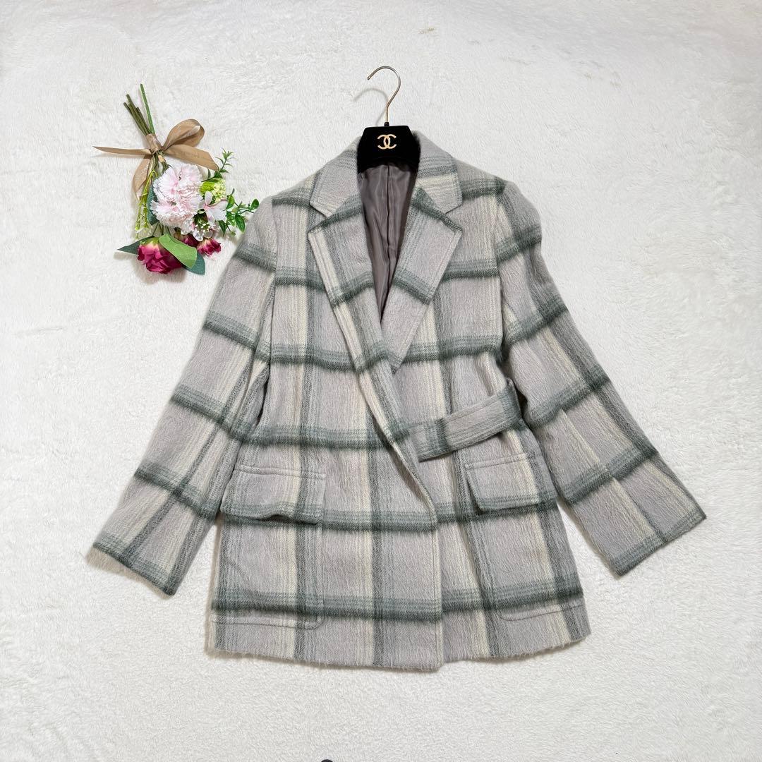 美品✨　AURALEE　シャギーチェックジャケット　白石麻衣さん　アルパカ　M