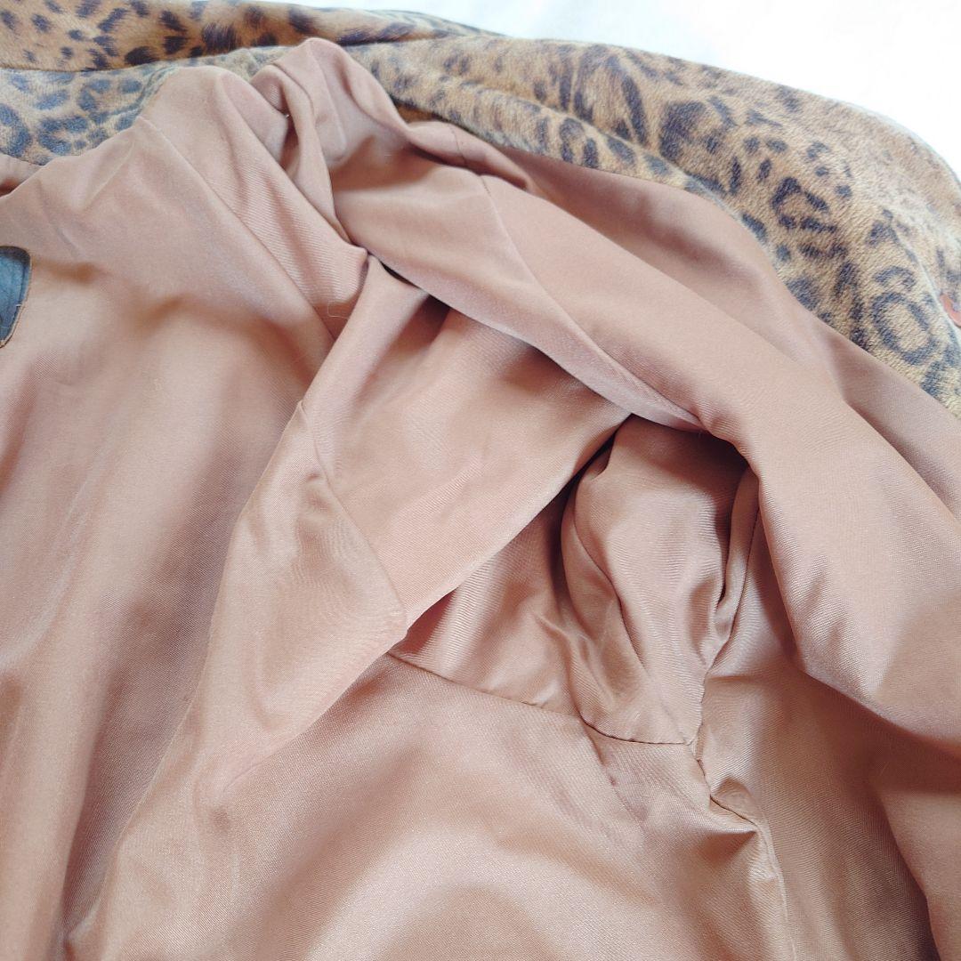 海外ビンテージ ヒョウ柄 本革レザーコート カナダ製 大きいサイズ レオパード