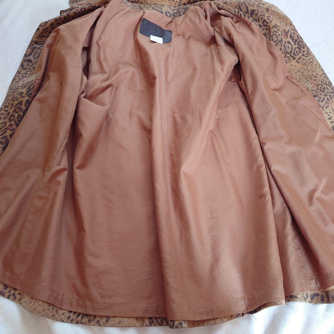 海外ビンテージ ヒョウ柄 本革レザーコート カナダ製 大きいサイズ レオパード