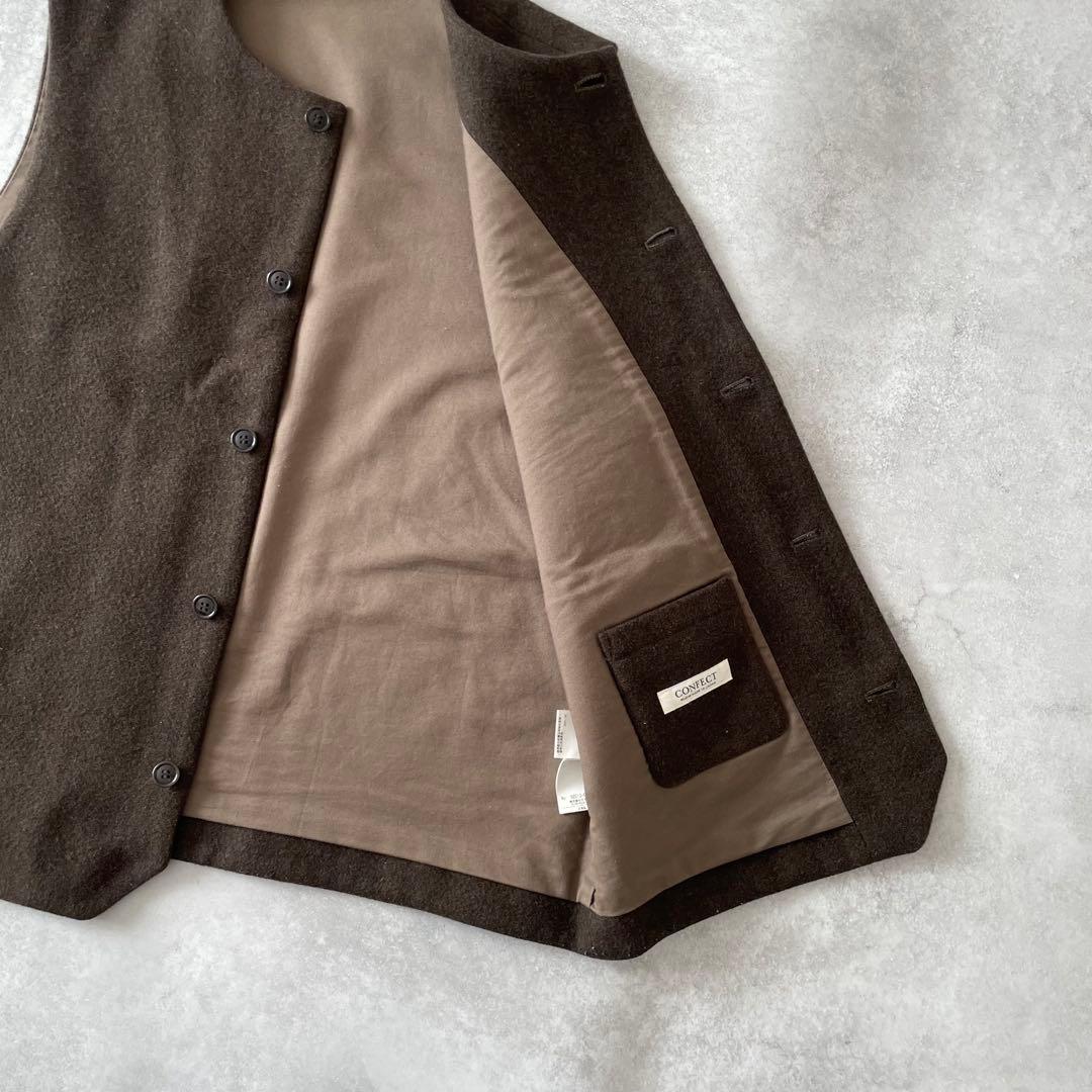 nest Robe CONFECT ウールモッサーベスト ブラウン 5