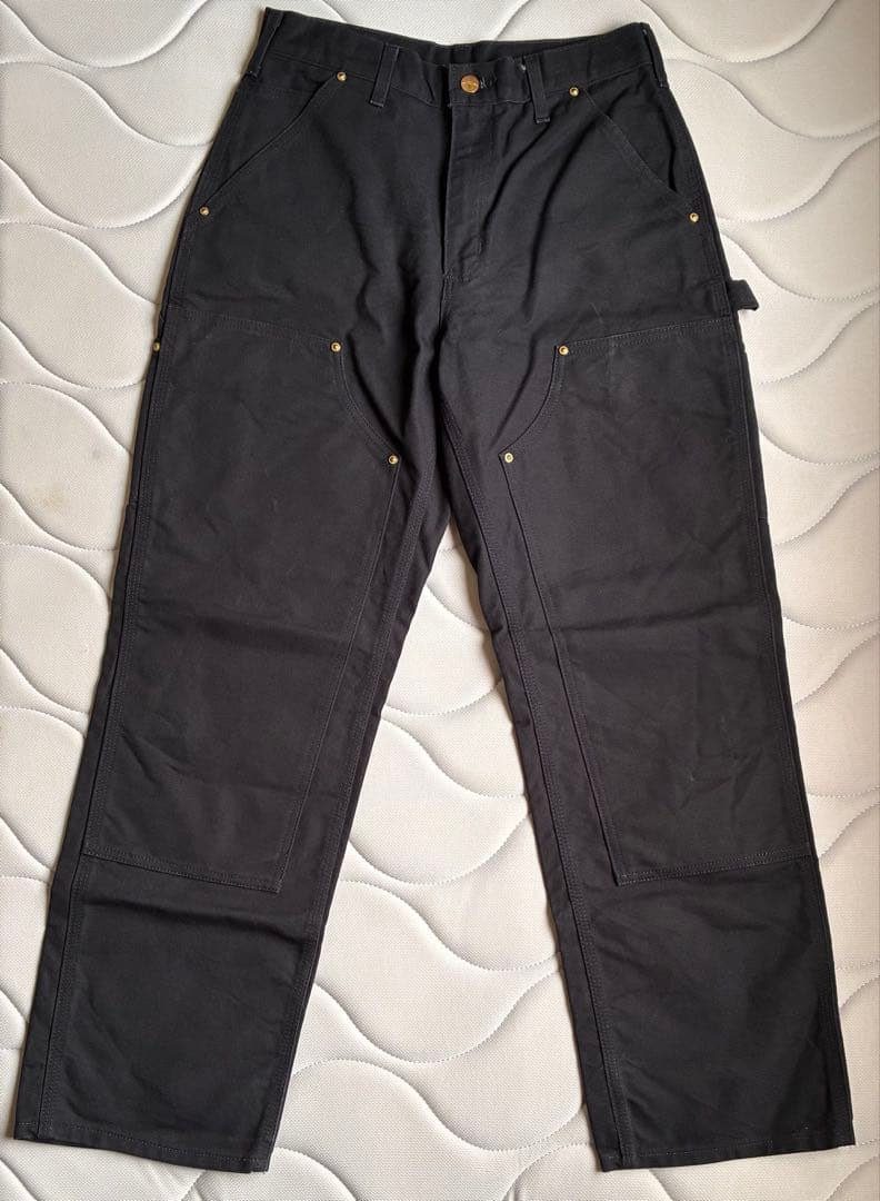 【美品】Carhartt カーハート ダブルニー 30 x 30 ブラック