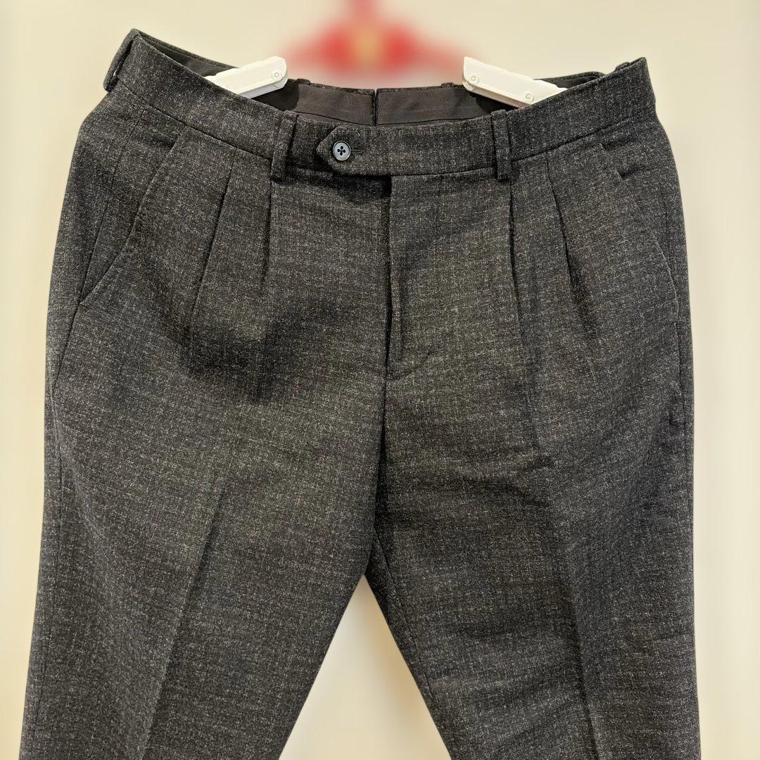 カノニコ ダブルジャケット セットアップ チェック グレー Super100