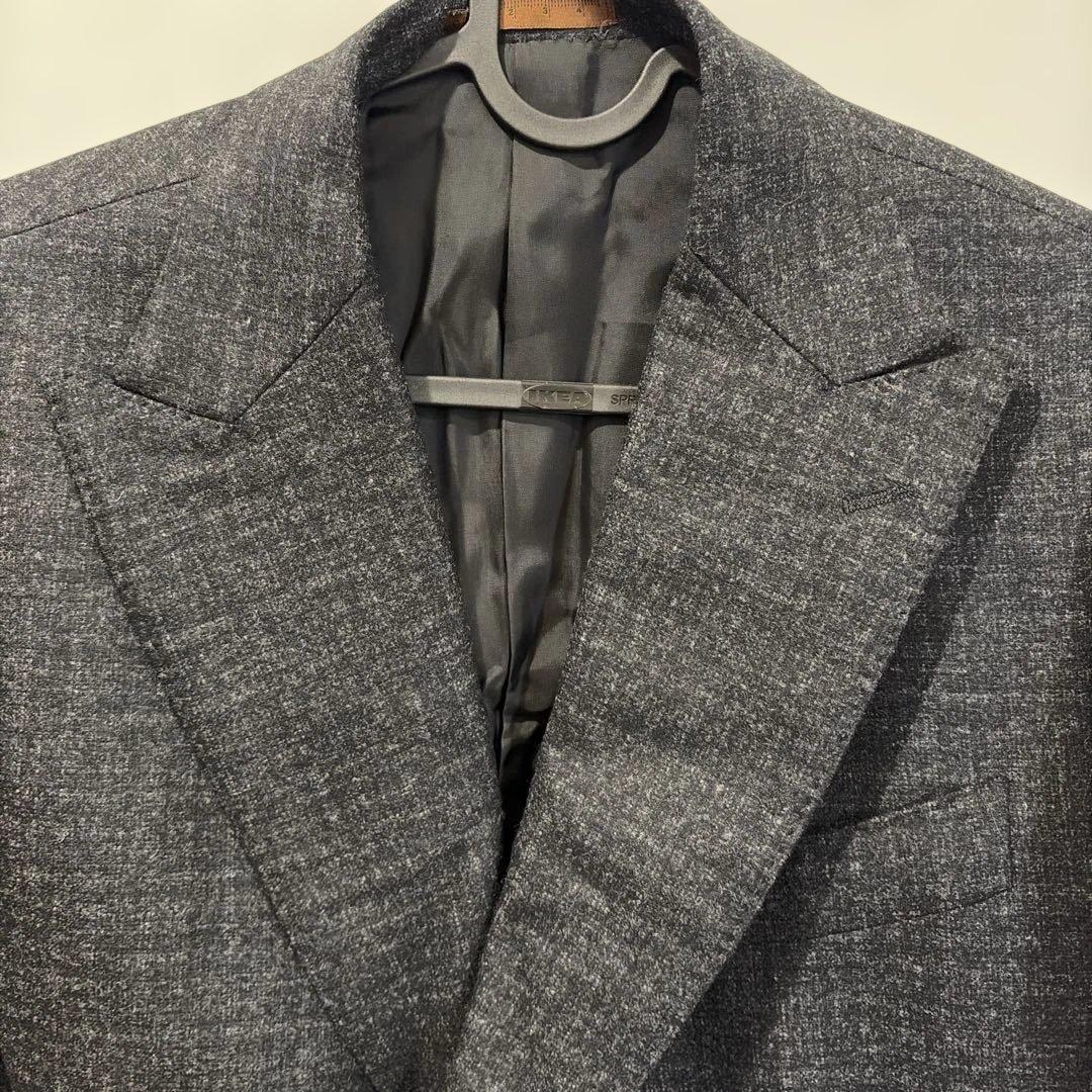 カノニコ ダブルジャケット セットアップ チェック グレー Super100