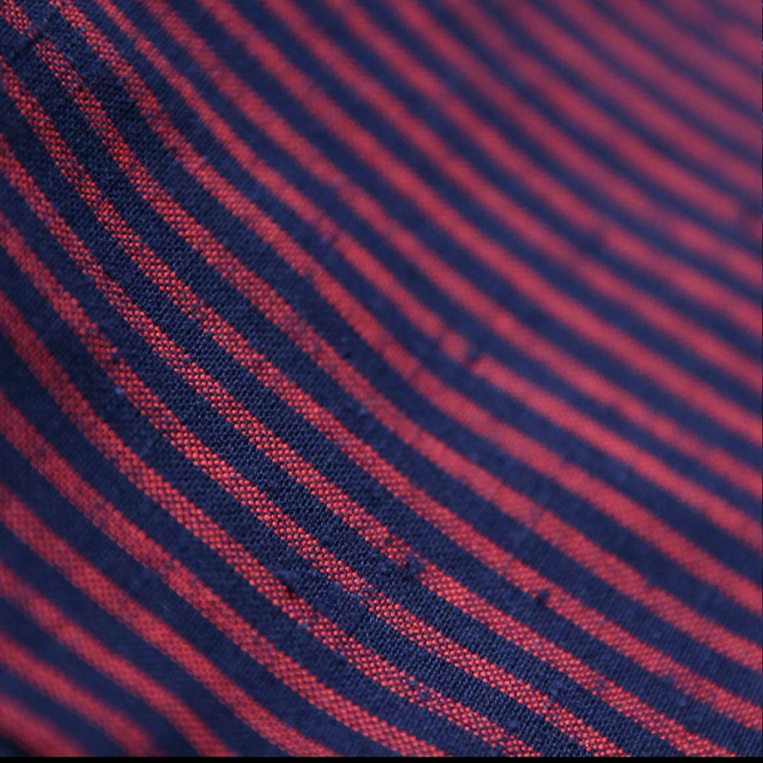 値下【美品】作務衣 さむえ 宮田織物 縞柄 日本製 綿100% 大縞フリーサイズ