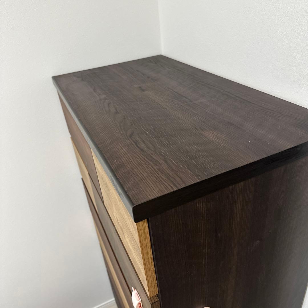 ニトリ　木製チェスト 6段 ダークブラウン