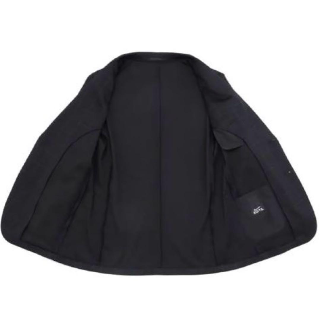 アオキ【未使用タグ付】パジャマスーツプリントジャージ黒ウィンドウペン　ゆったりL