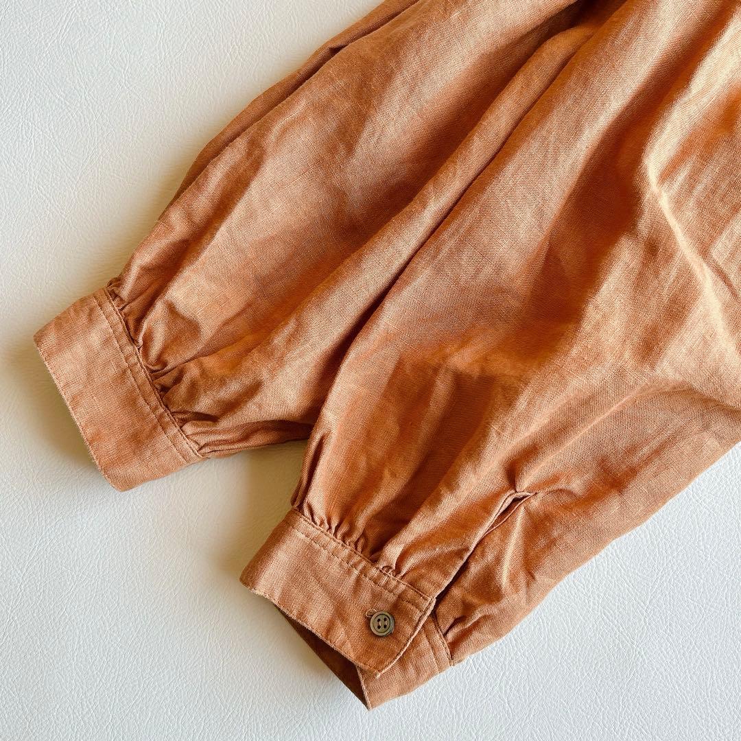 美品 ICHI Antiquite's ⿻ リネン ギャザー ワイドブラウス 麻