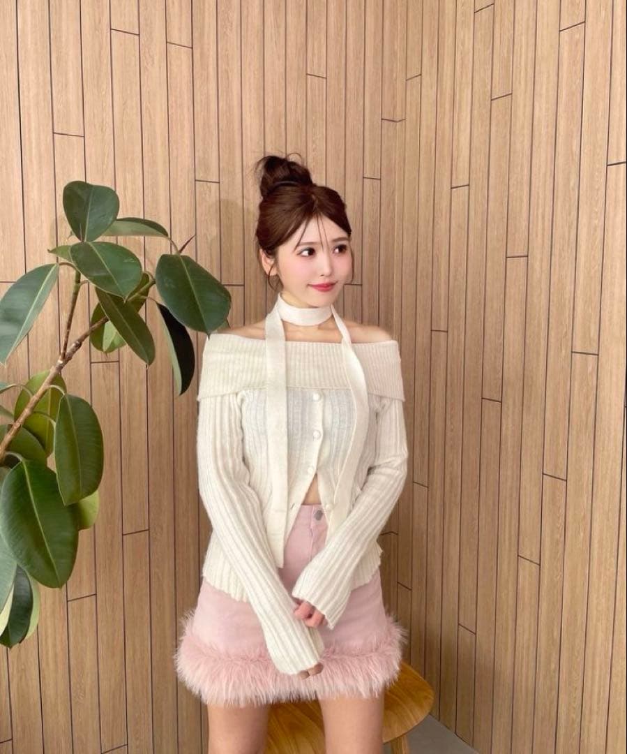 EATME♡ヘムフェイクファーデニムミニスカート♡