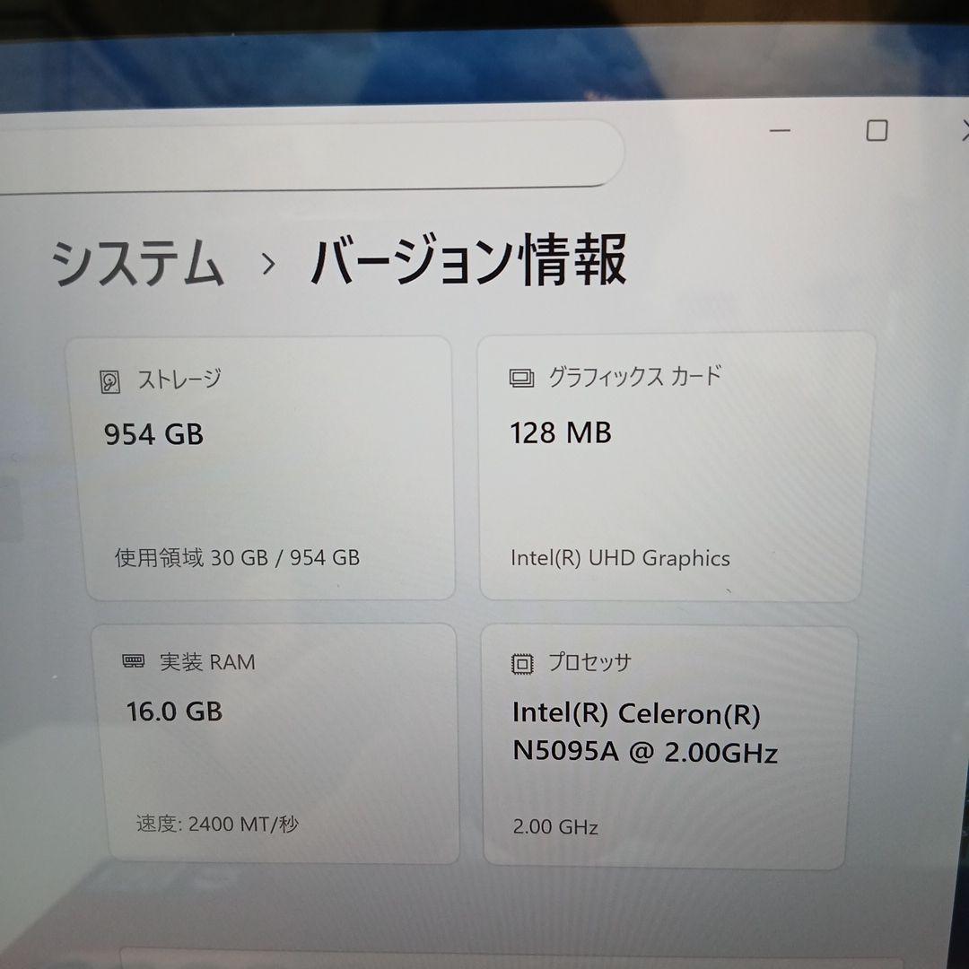 KUTODA　ノートPC　Windows11　RAM16GB/SSD1TB