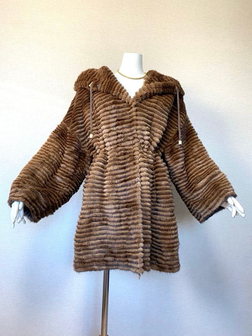 KB. fur 軽量 ミンク カシミア 高級 カーディガン ファー コート