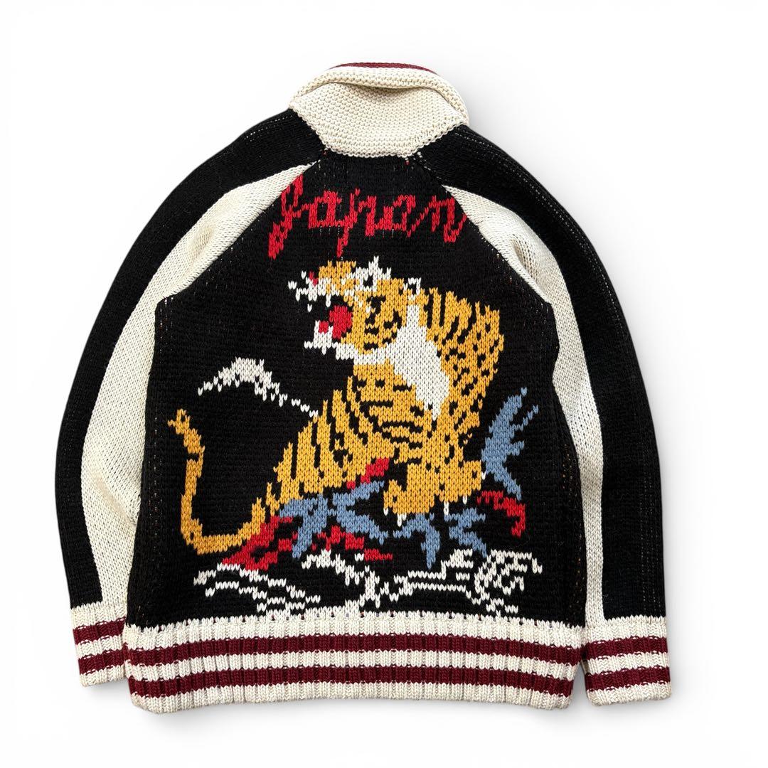 HOUSTON カウチン ニット 虎 セーター M ウール カーディガン