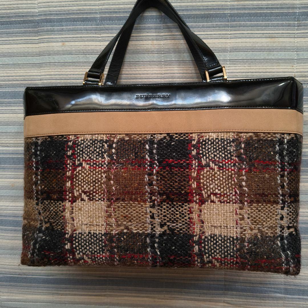 BURBERRY チェック柄トートバッグ