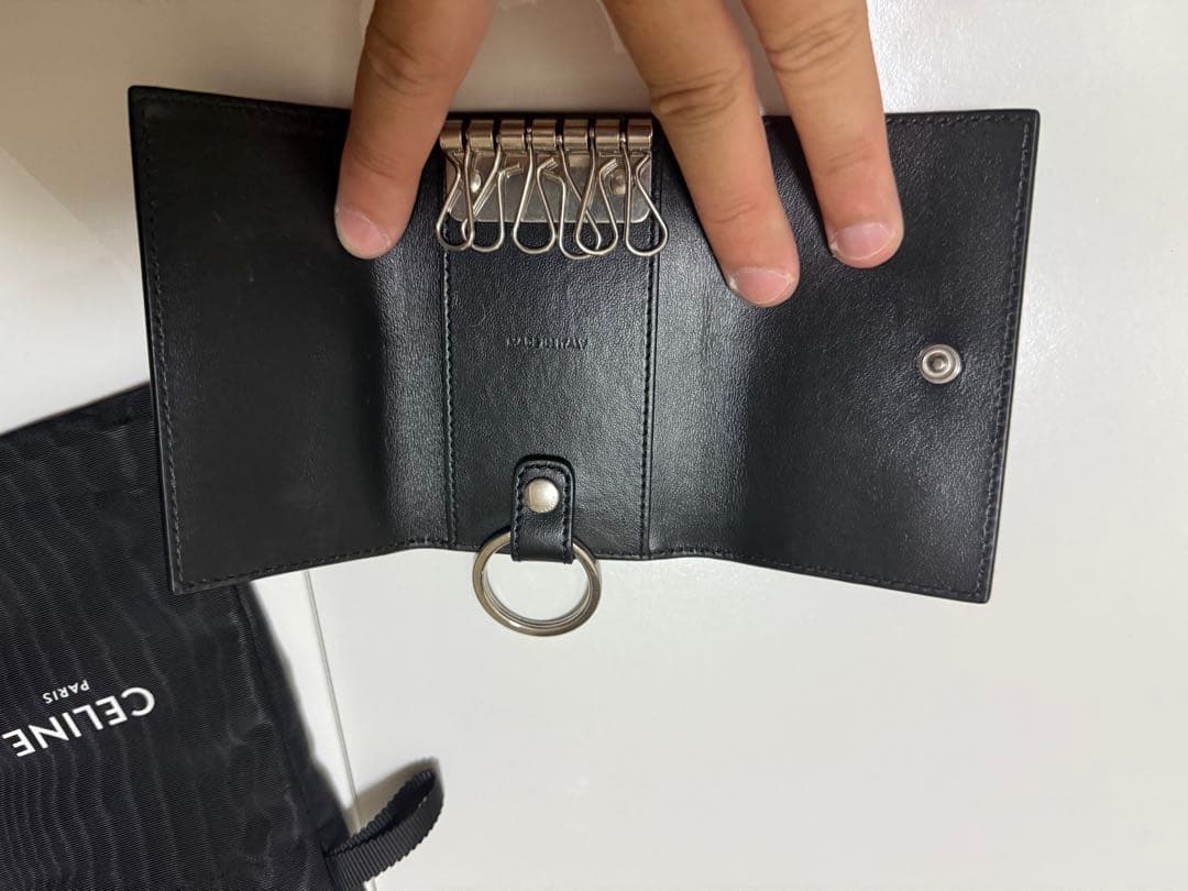 CELINE ブラック クロコダイル風キーケース