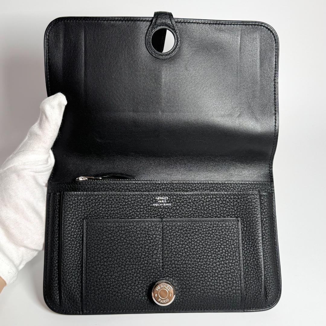 美品 HERMES ブラック 長財布 エルメス ドゴン GM U刻 2022