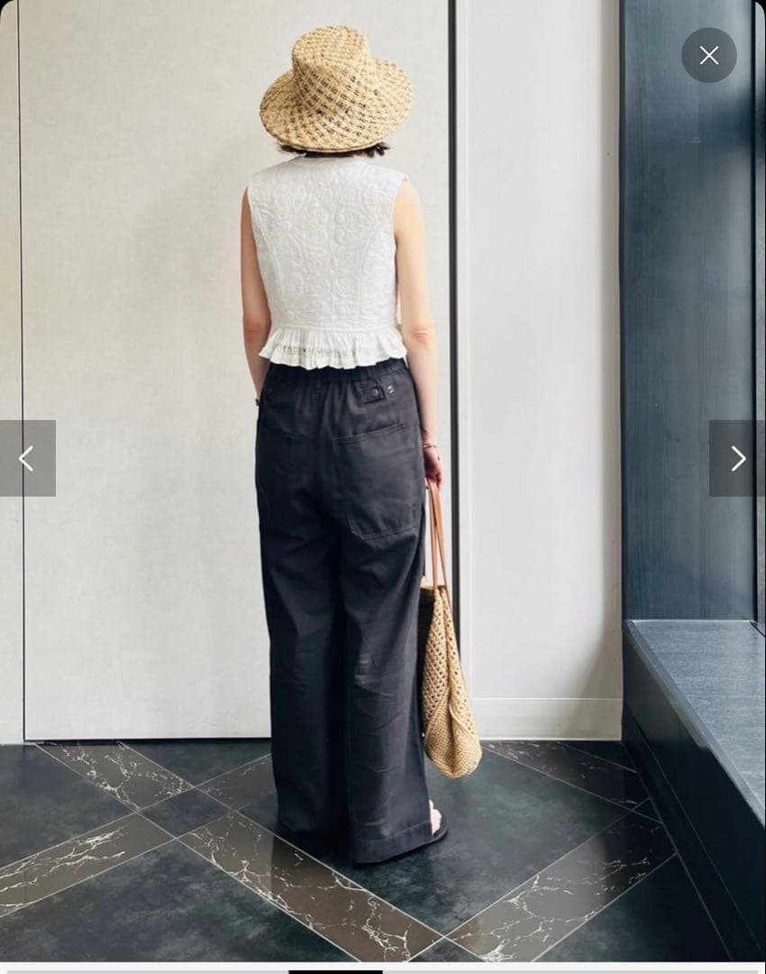 Spick and Span ギャザーチノ グレー 38