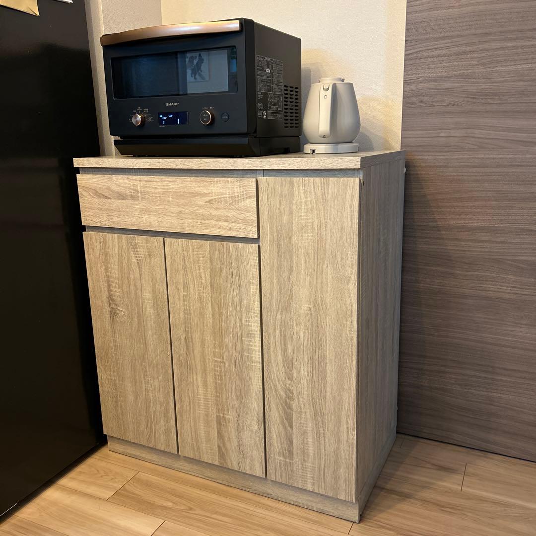 LOWYA 食器棚 キッチンワゴン　83cmキャスター付き