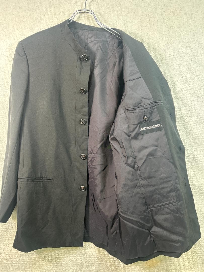 ISSEY MIYAKE MEN ノーカラージャケット ブラック 52