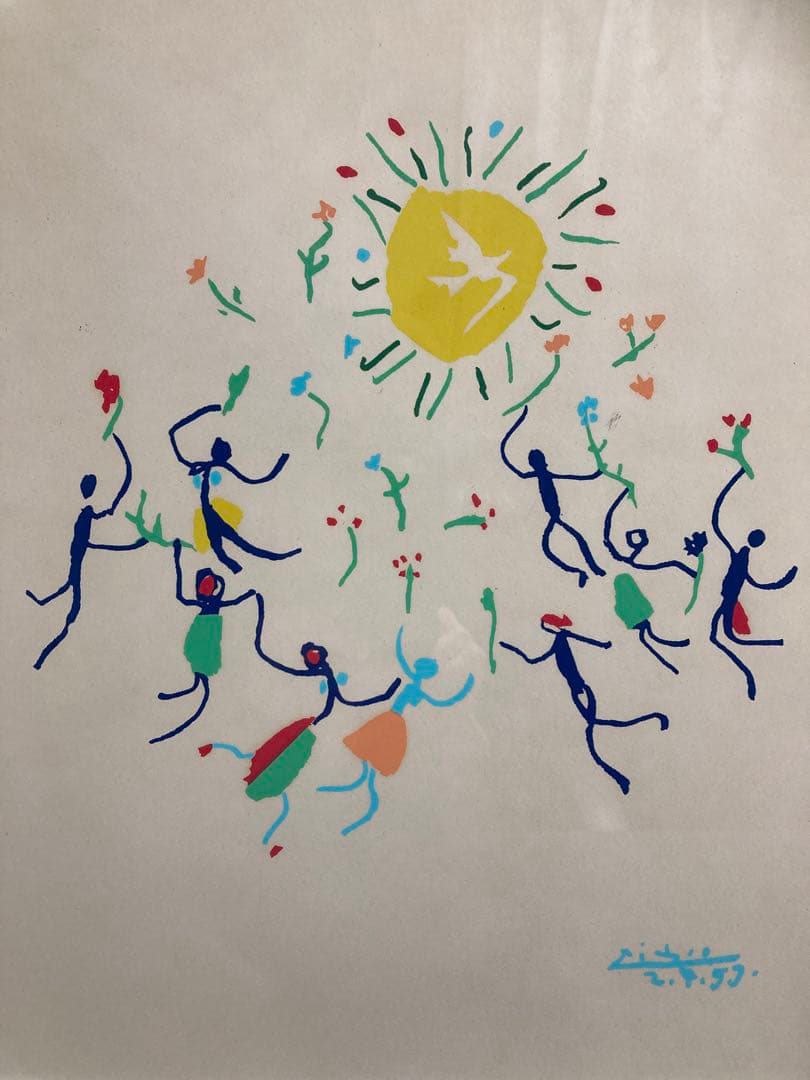 【真作】パブロ・ピカソ「ロンド」リトグラフ 版画 絵画 額装