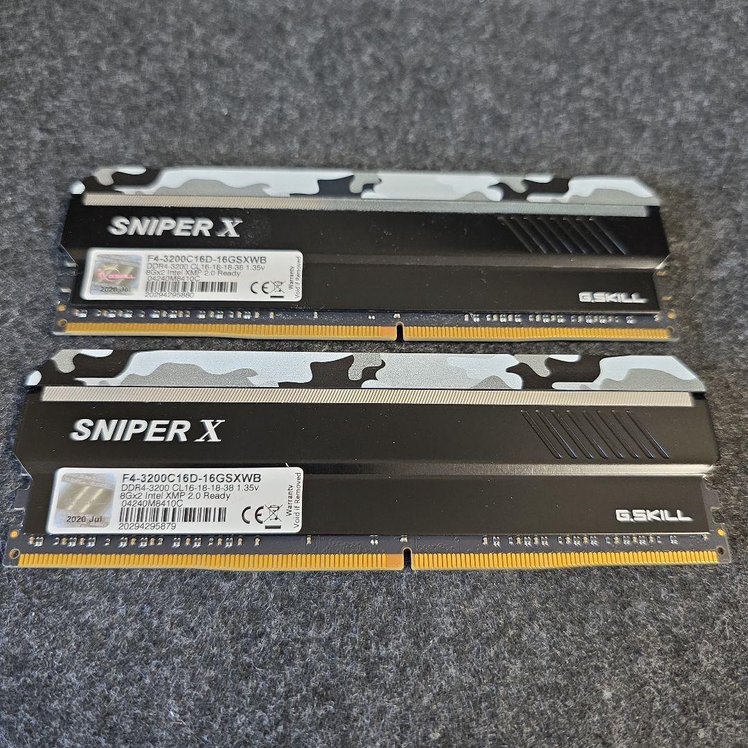 G.Skill F4-3200C16D-16GSXWB 8GB×2枚 16GB
