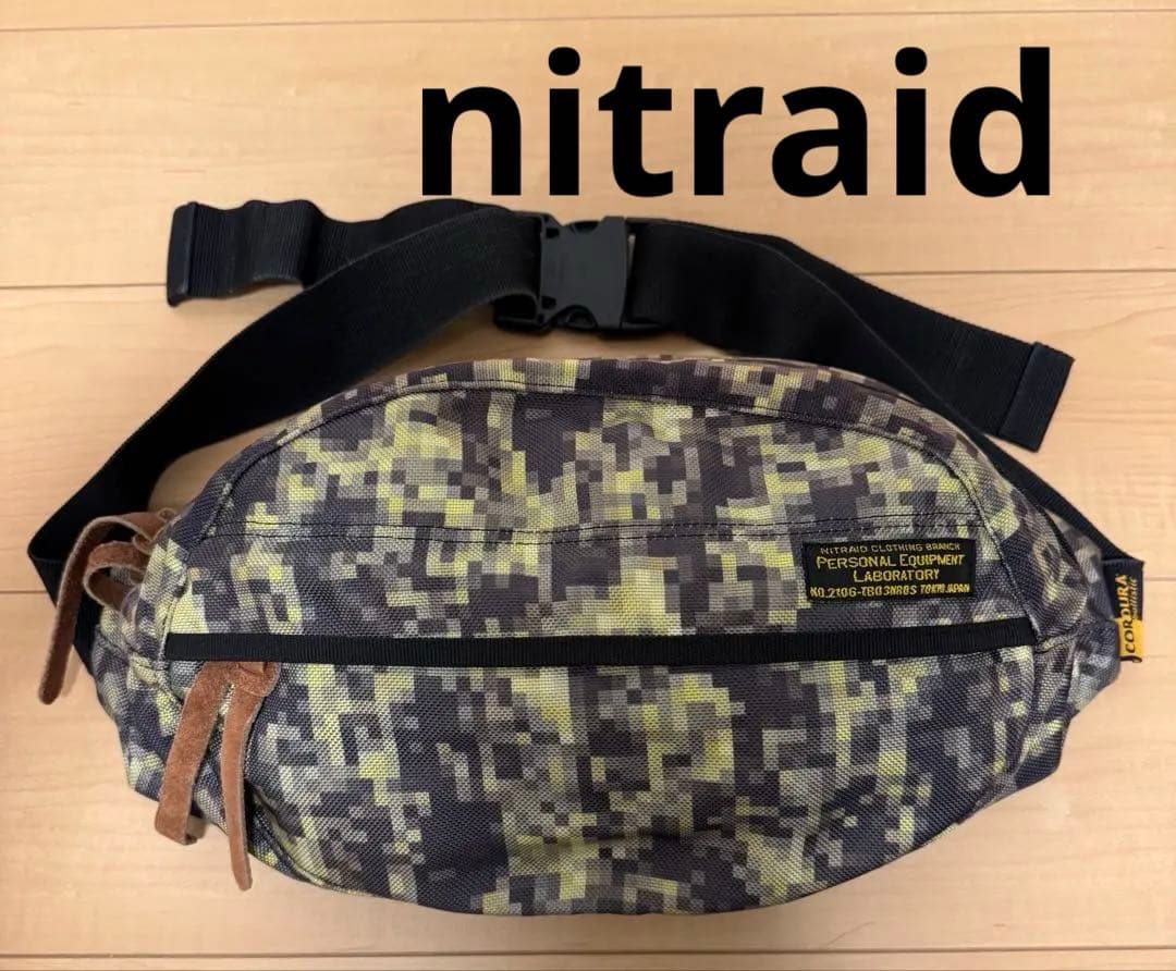 【激レア★美品】nitraid モザイク　リアルウィード　ウエストバッグ