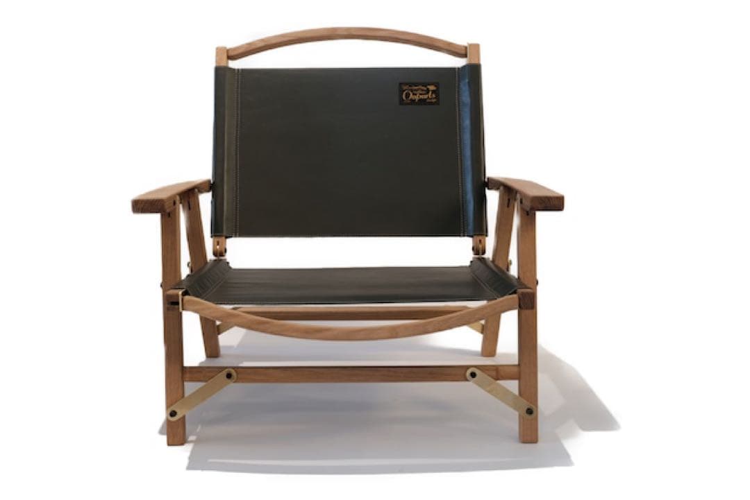 CAMP OOPARTS オーク材 チェア　座面革製　LOWTYPE