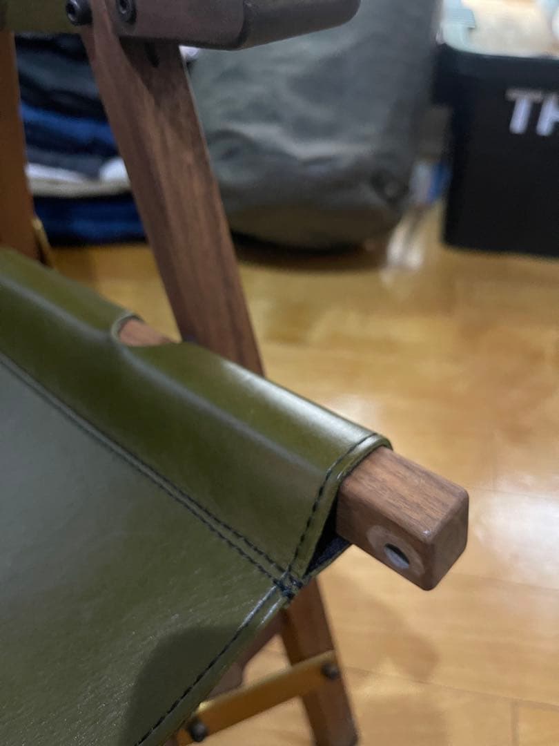 CAMP OOPARTS オーク材 チェア　座面革製　LOWTYPE