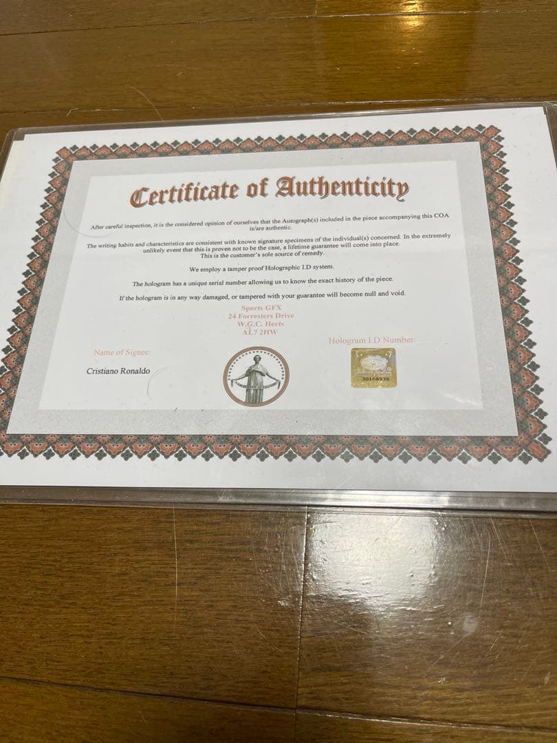 9800円早い者勝クリスティアーノ・ロナウド 直筆フォトHOLOGRAM COA