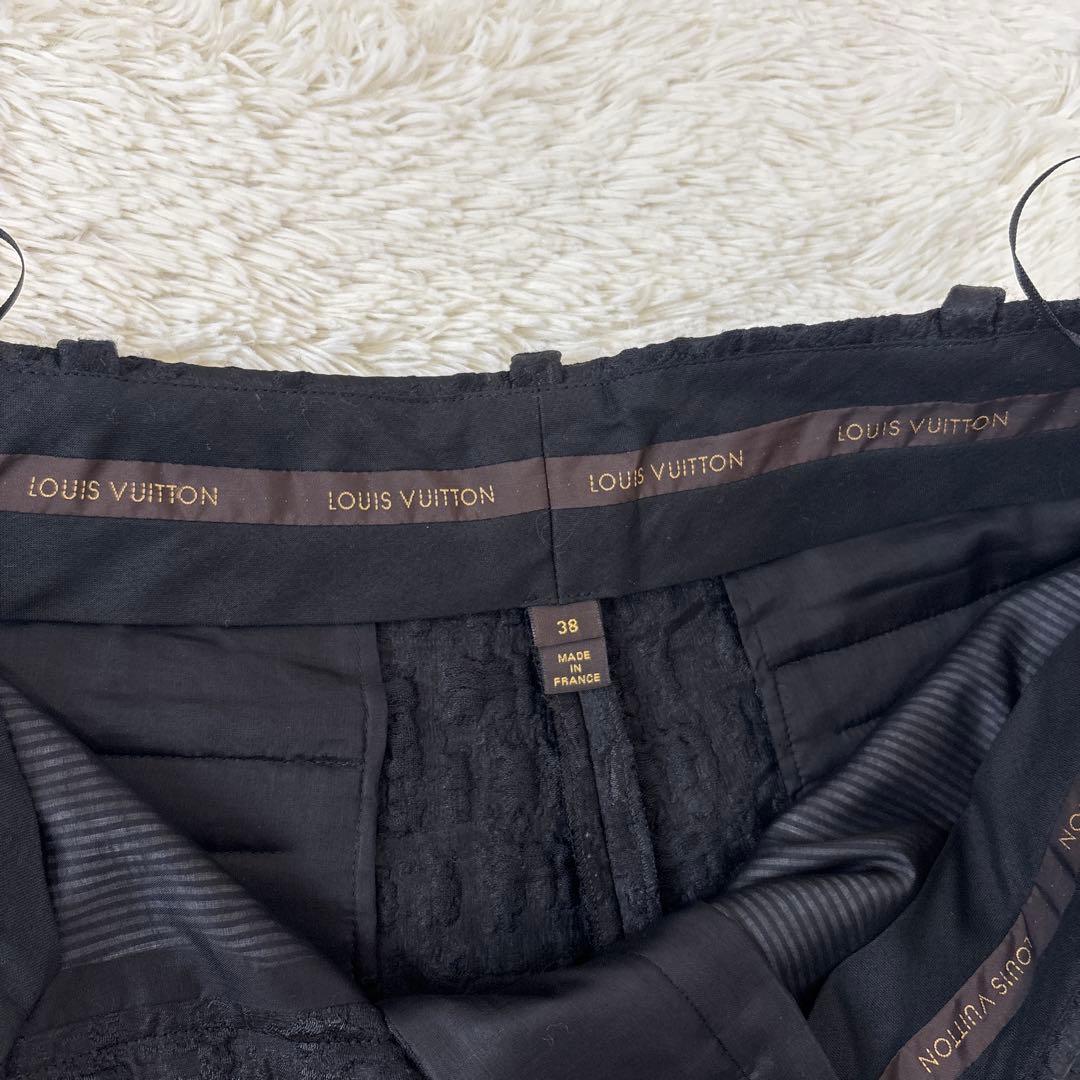 ことりショートパンツM 黒　ジャガード　シルク混　ゴールド金具